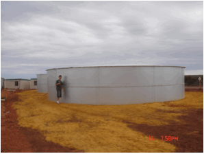 Mining steel water tanks